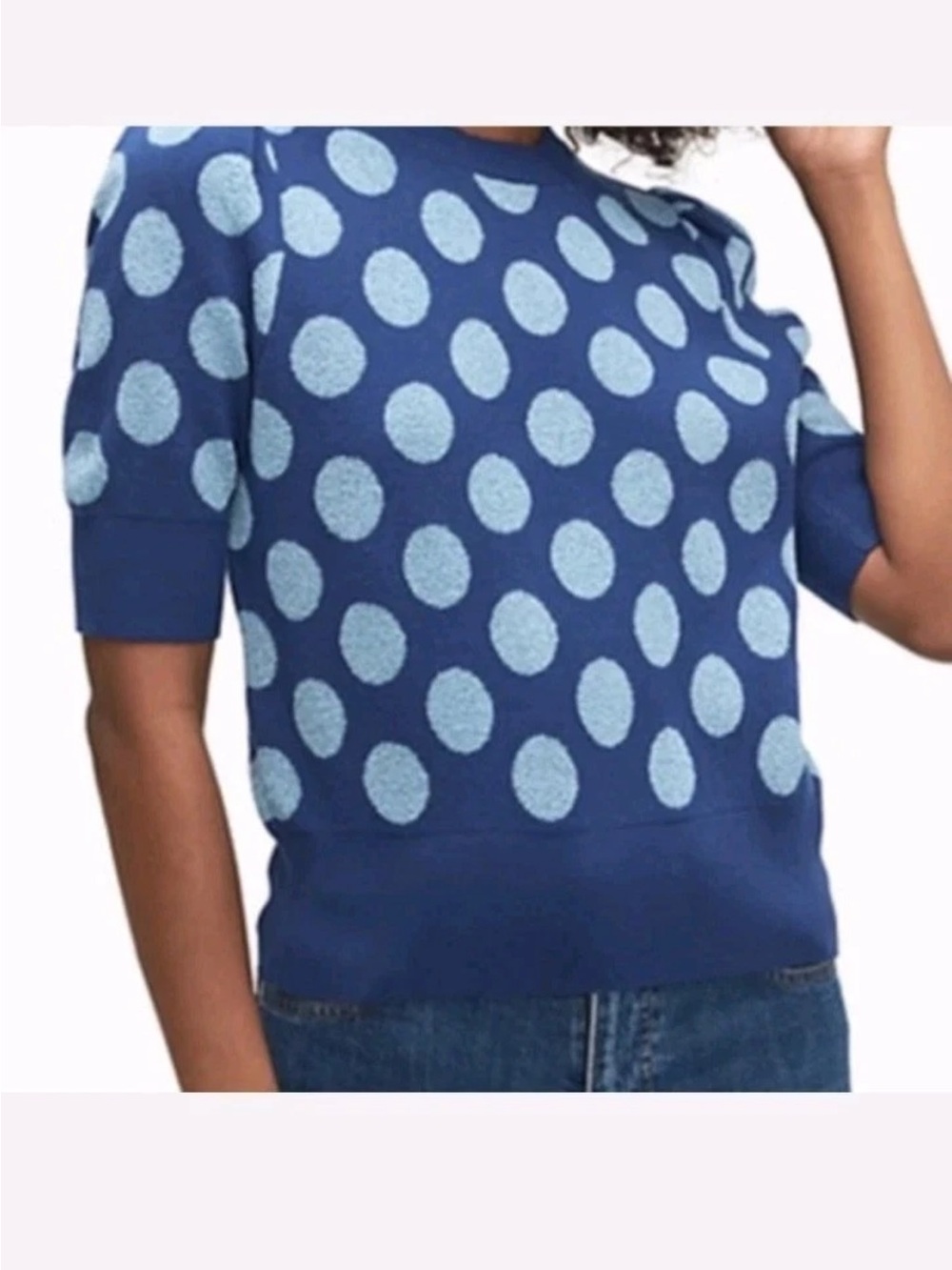 kate spade Blue Dot Short-Sleeve Knit Top